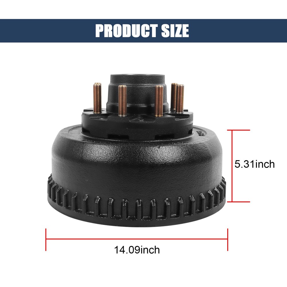 M-Parts Hub Brake Drum 12-1/4x3-3/8" 10K GD 13G Trailer Axle 9-123 8-415 10,000#