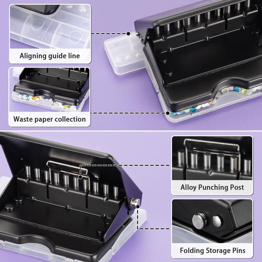 10-Hole Binding Machine for Planners - Metal Manual System with 10...