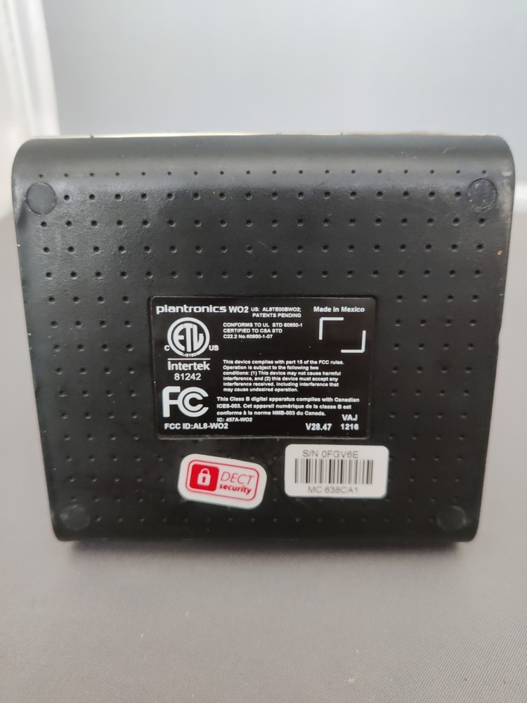 Plantronics W02 Dect 6.0 Charging Base