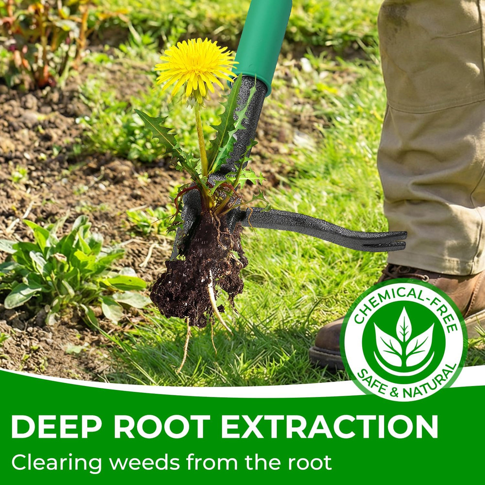 Weed Puller Tool with 2 Weed Eject Feature, 43.7In Stand up Dandelion Remover To