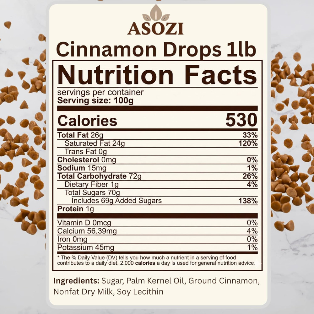 Cinnamon Chips for Baking 1Lb- Cinnamon Flavored Drops for Baking, Small-Sized B