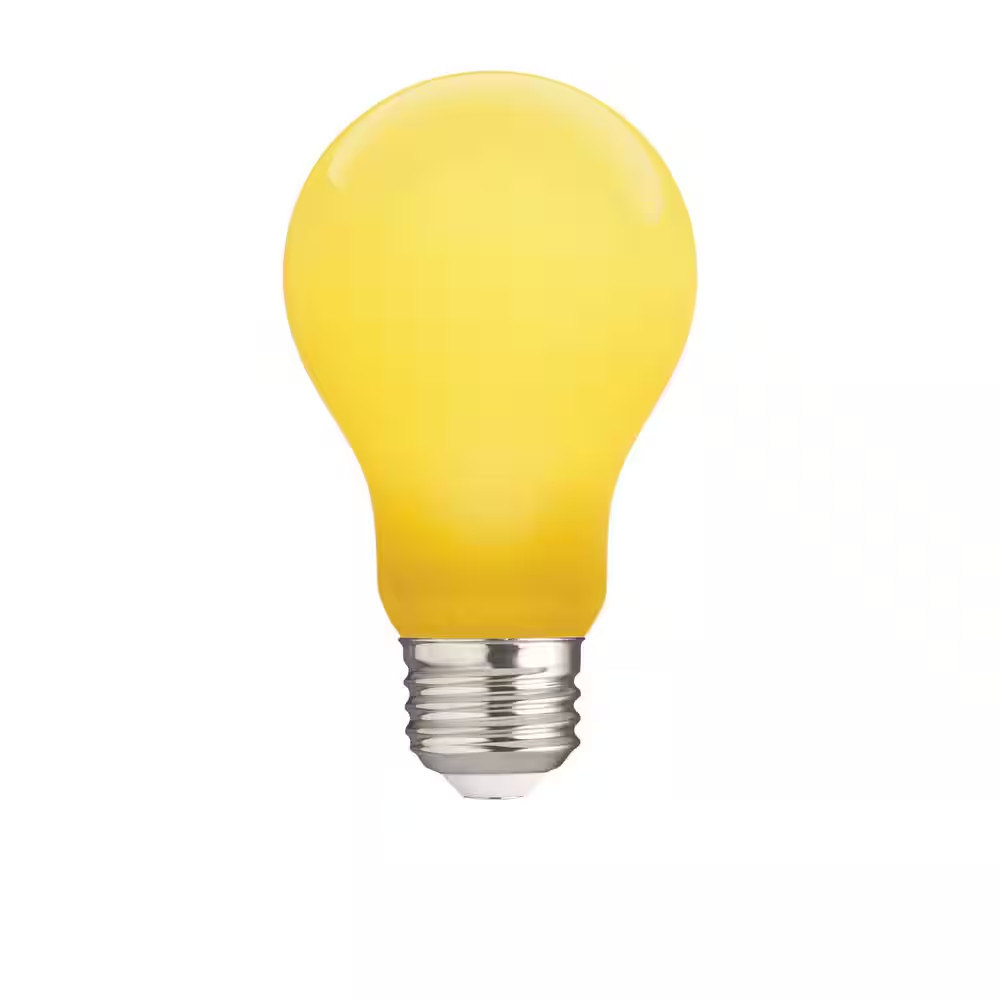 60-Watt Equivalent A19 Outdoor Bug Light Yellow LED Light Bulb (1-Pack)