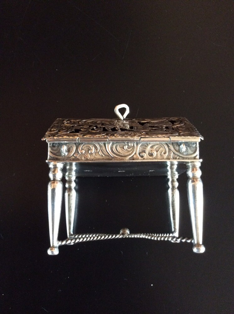 Antique Miniature Dutch Silver Desk