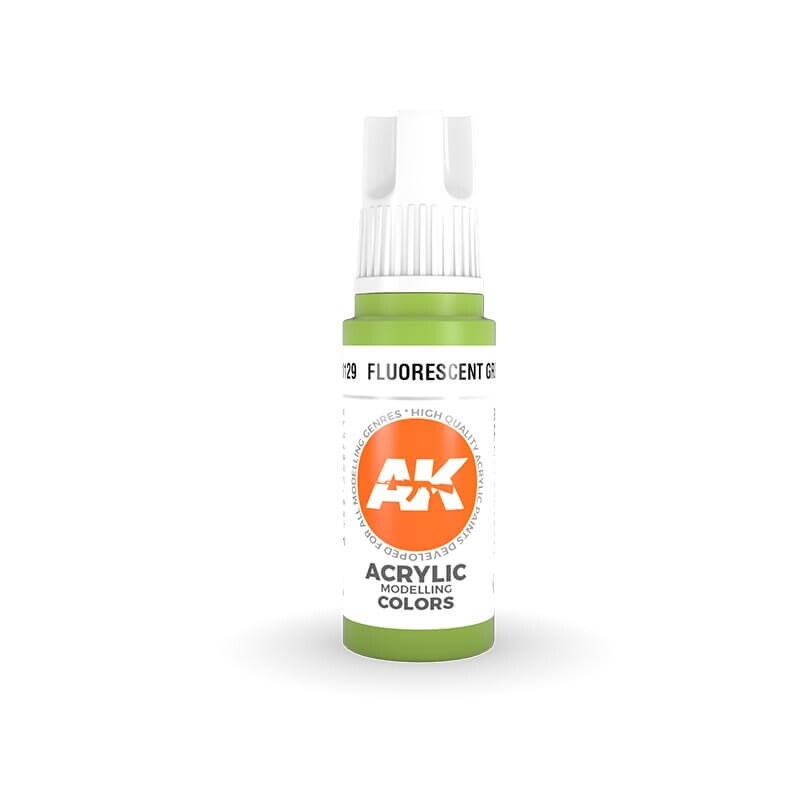 AK Interactive 17ml Bottle Fluorescent Green 3rd Gen Acrylic Paint AK11129