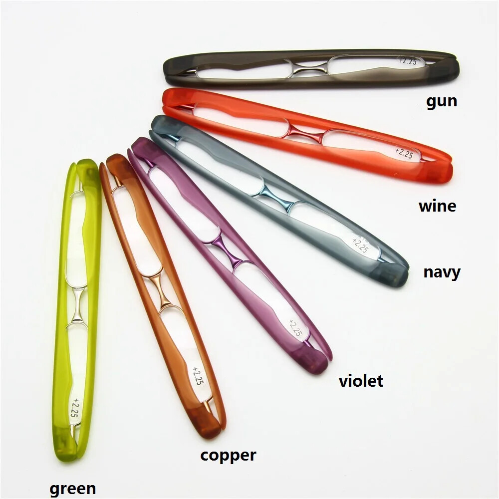 3 Pack Slim Mini Reading Glasses Pocket Retro Reader with Case Portable