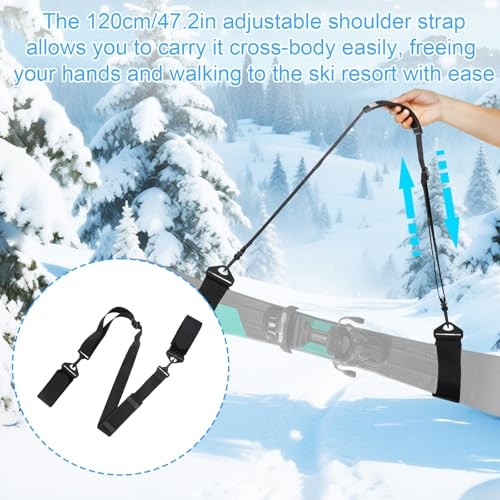 3pcs Snowboard Shoulder Strap Ties & Auxiliary Binding Straps Set, Adjustable