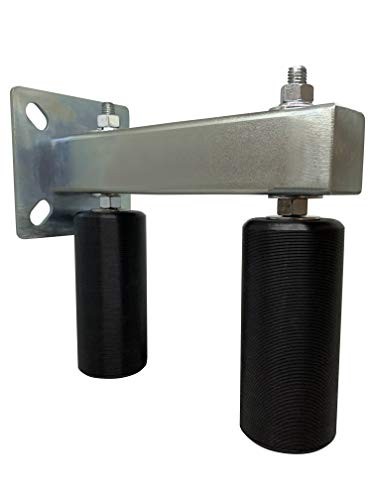 Adjustable Slide Gate Guide Rollers Upper Bolted Bracket Mount 6” Black Dual