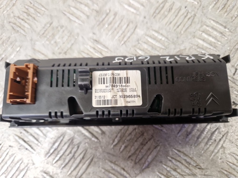 PEUGEOT 3008 DISPLAY SCREEN 9678491880 2012