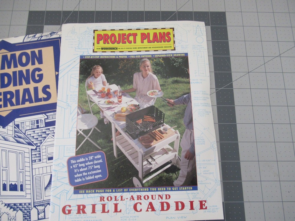 3 Workbench Project Plans. Bench, Deck, Grill Caddie