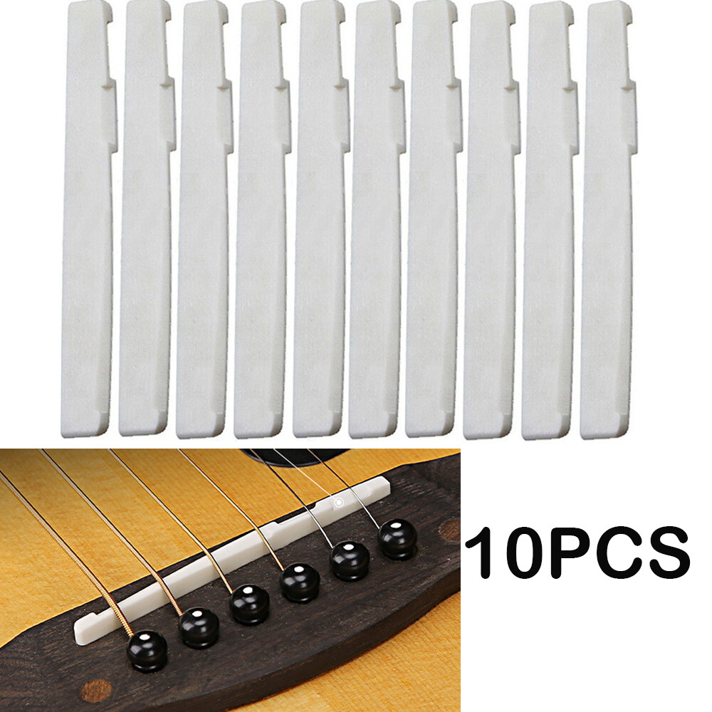 10 Packs Guitar Bone Saddle Compensated 72x3x9mm Luthier nut US