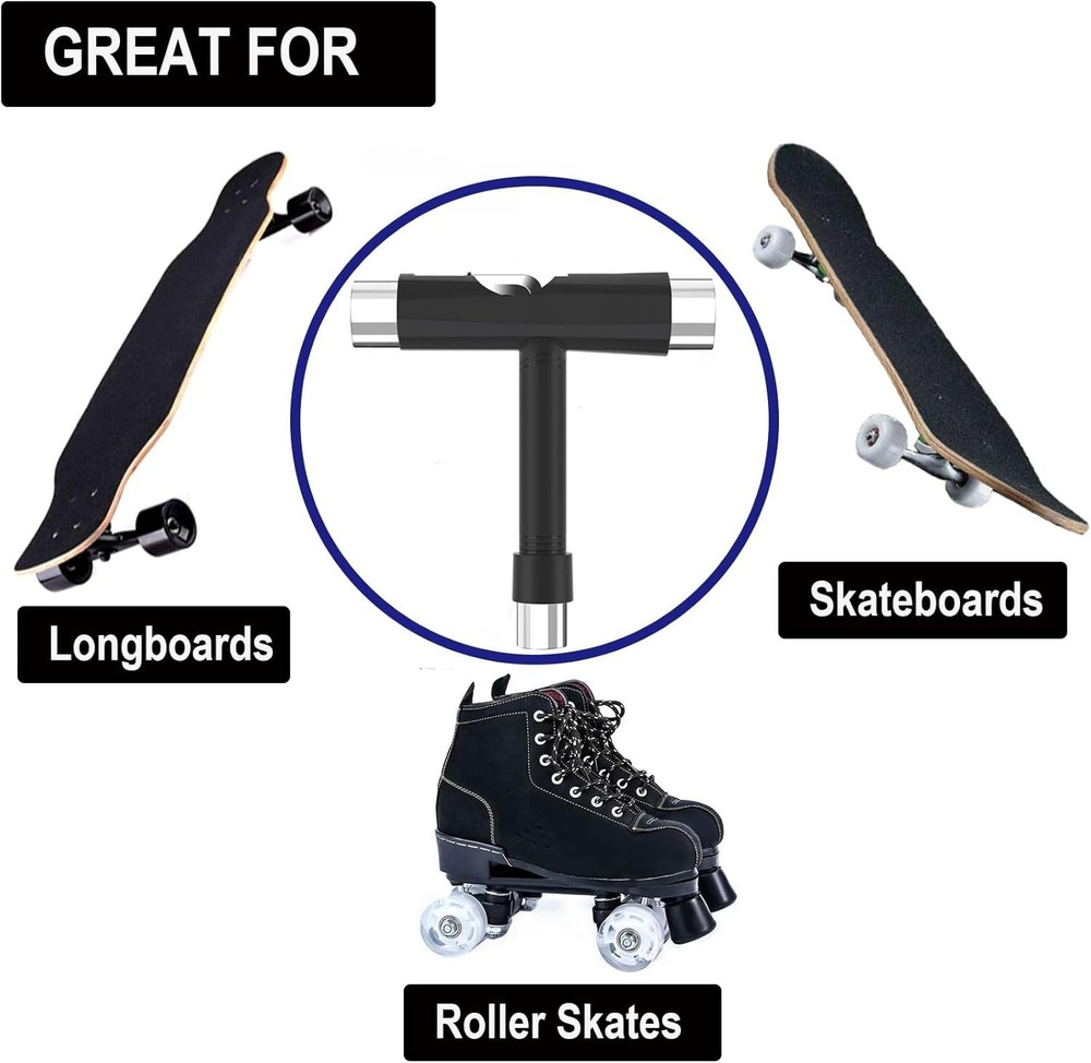Professional Skate Tools, All-in-One Multi-Function Portable Skateboard T Too...