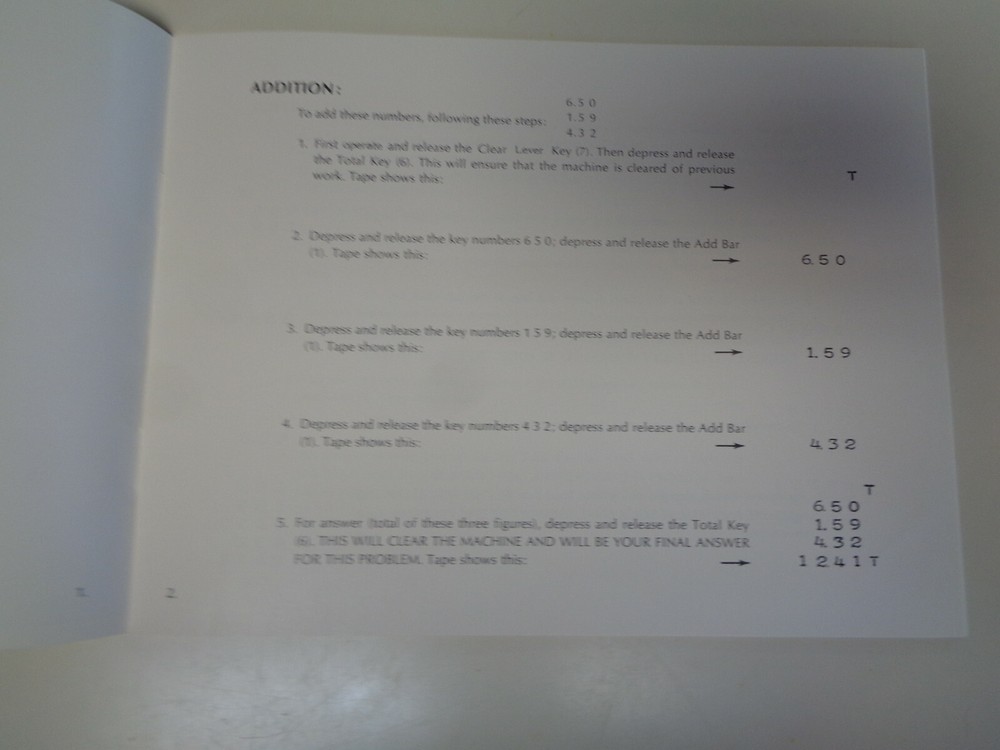 Vintage Original Sears Adding Machine Instruction Manual Booklet