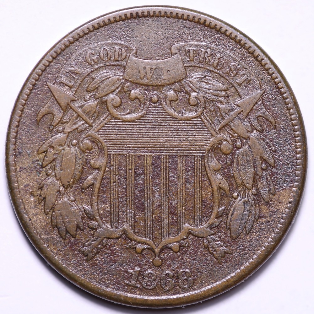 1868 2 Cent Piece CHOICE XF FREE SHIPPING E597 ANY