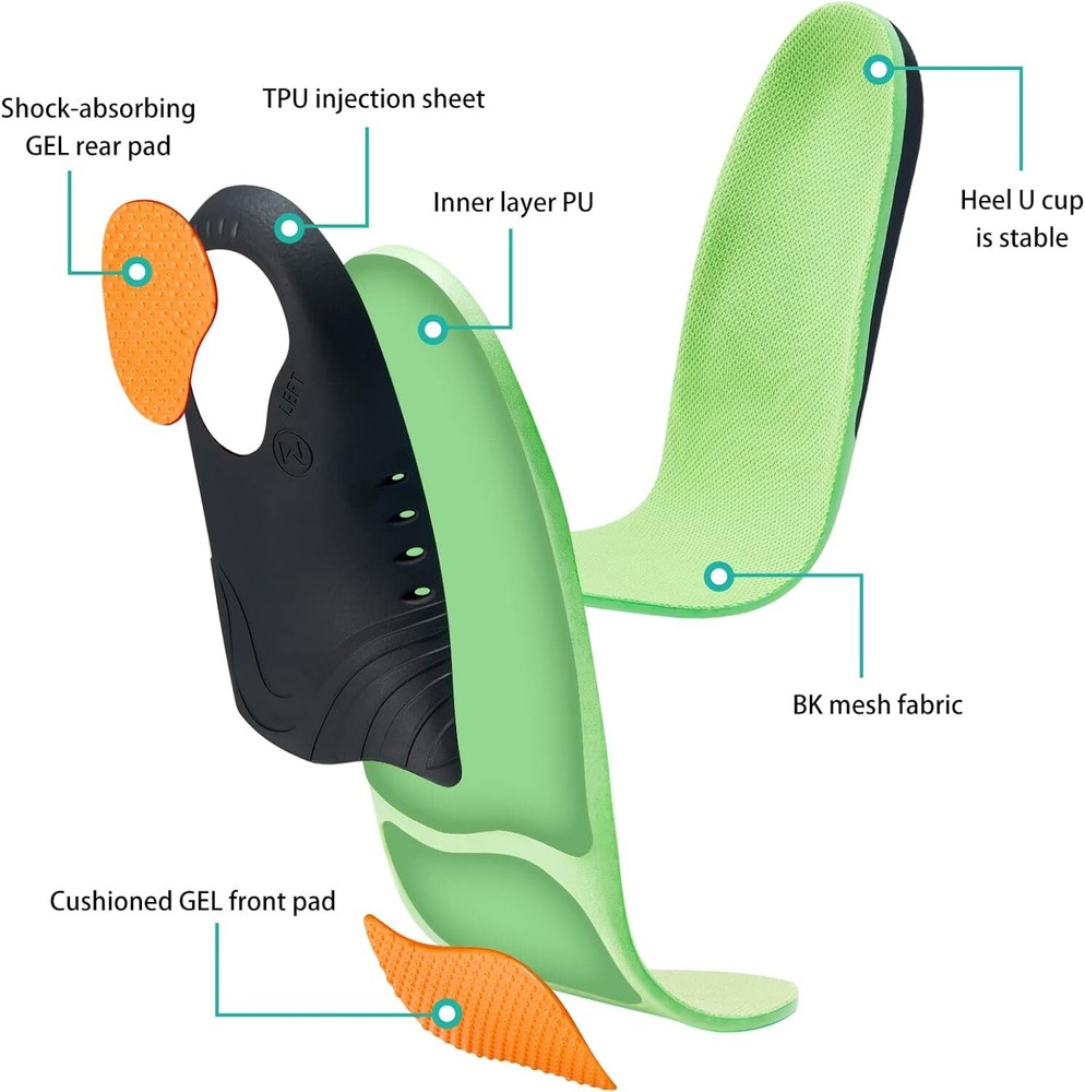 Orthotic Insoles Shoe Inserts Pad Heavy Duty Arch Support Replacement Inner Sole