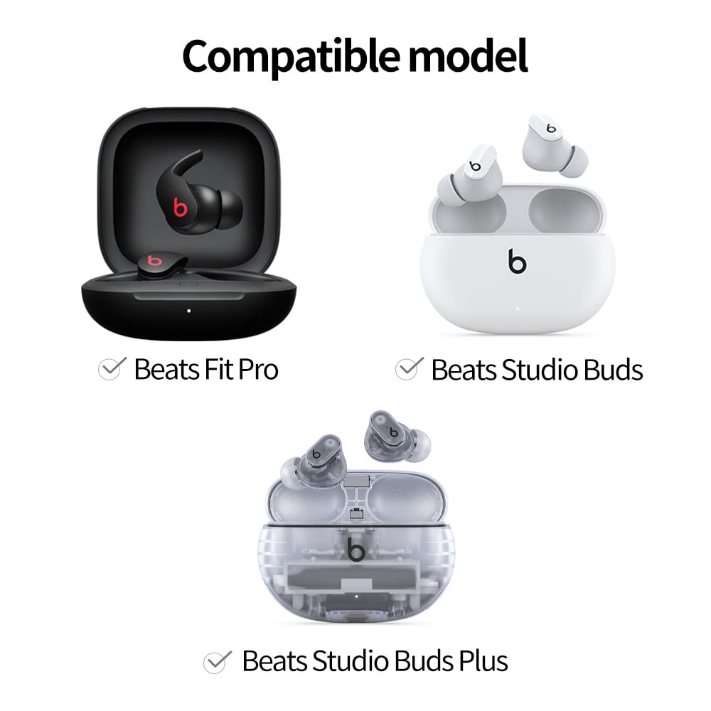 Premium Multi-Flange Eartips for Beats Studio Mixed(SML), Silicone Clear