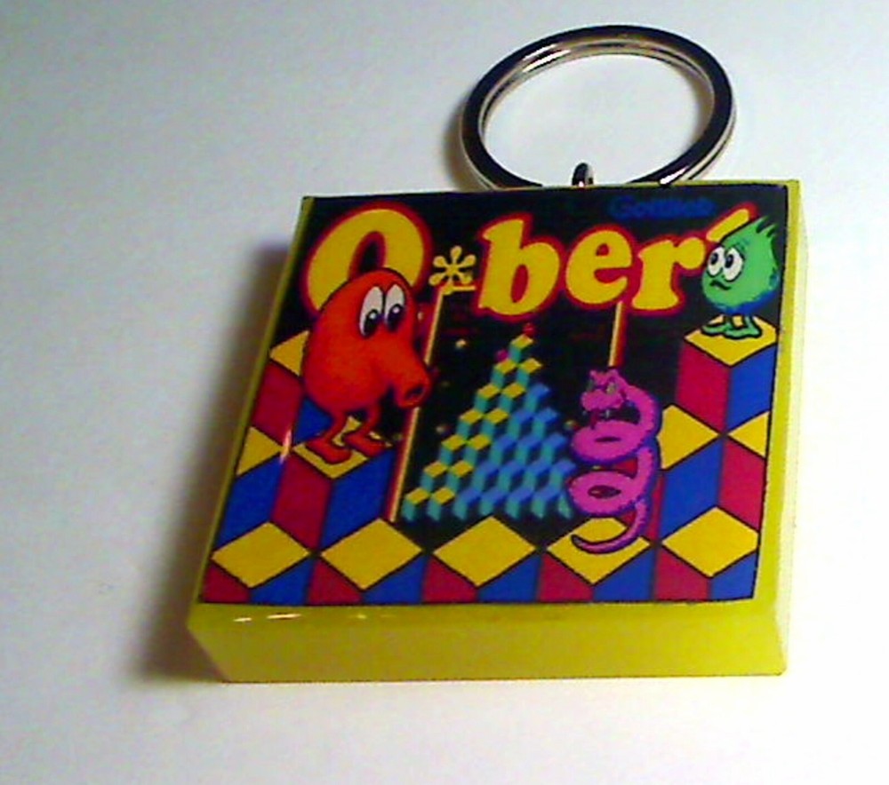 Q-Bert Arcade Coin Door accessory Keychain