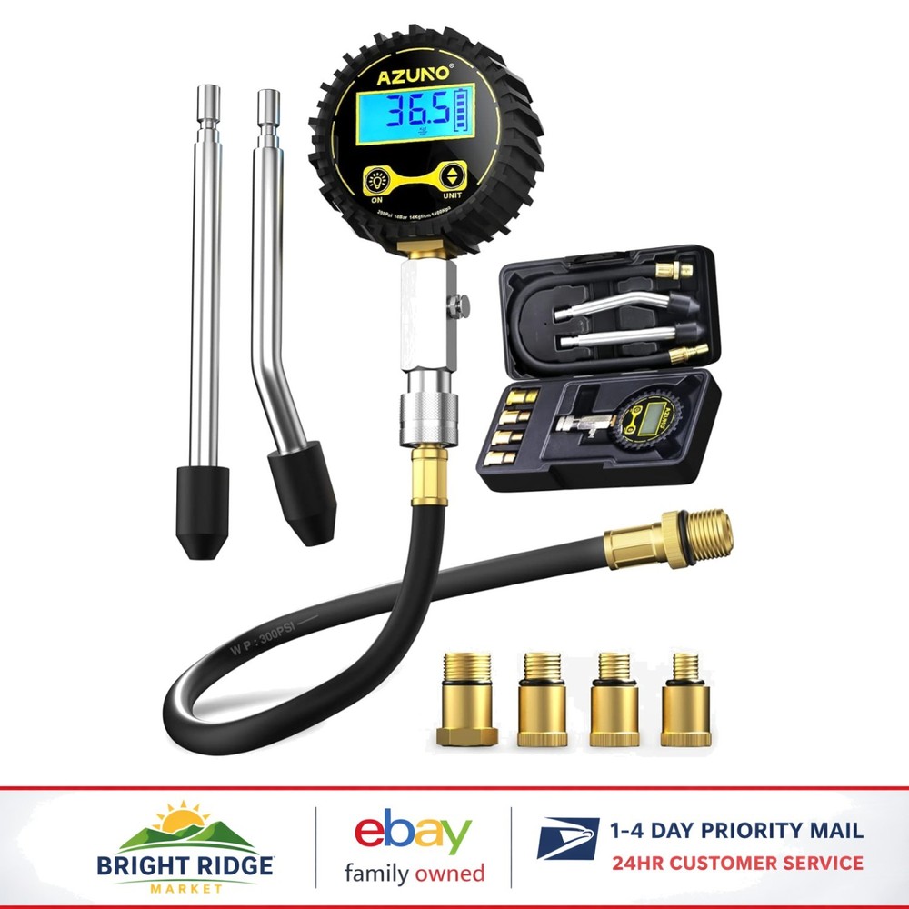 Automotive Compression Gauge with 0.1 Resolution and Bleeder Valve Functionality
