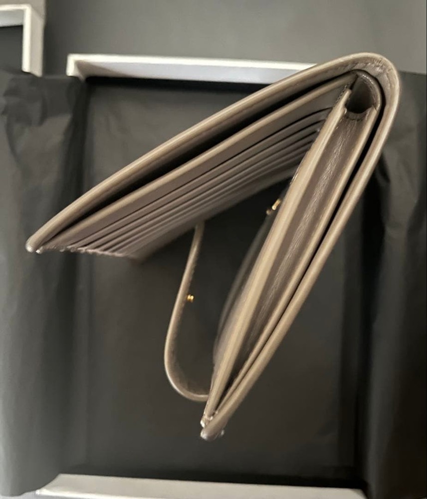 Excellent Condition Celine Bifold Wallet Multi Function Greige From Japan