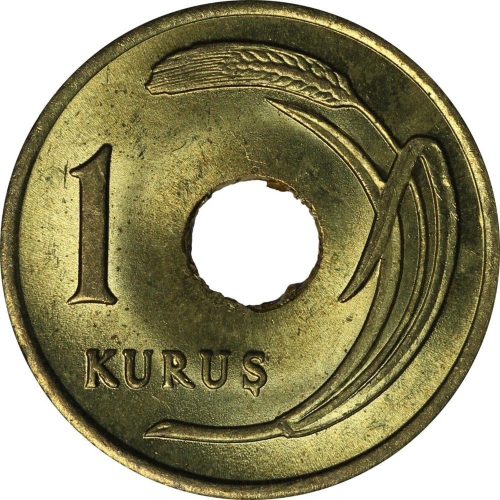 Turkey 1948 1 kurus wheat UNC