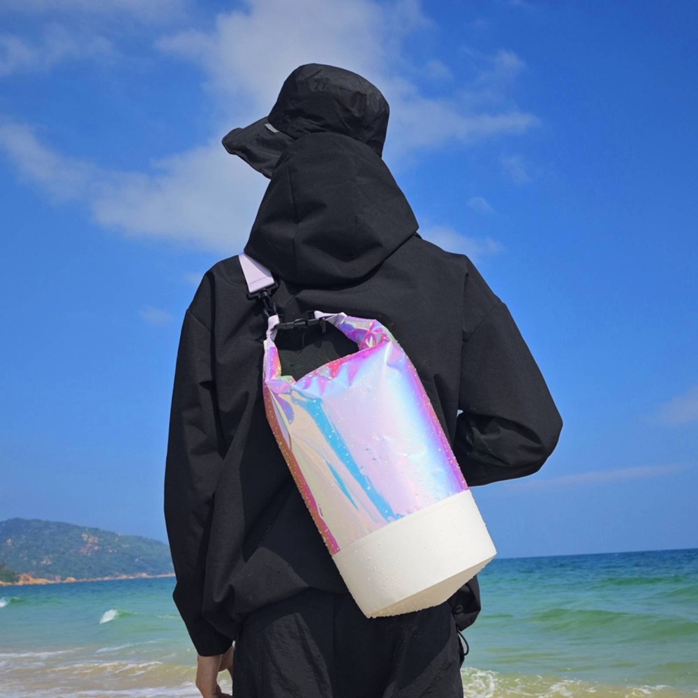 Iridescent Waterproof Pail Bag Multi-Functional Roll Top Waterproof Pack