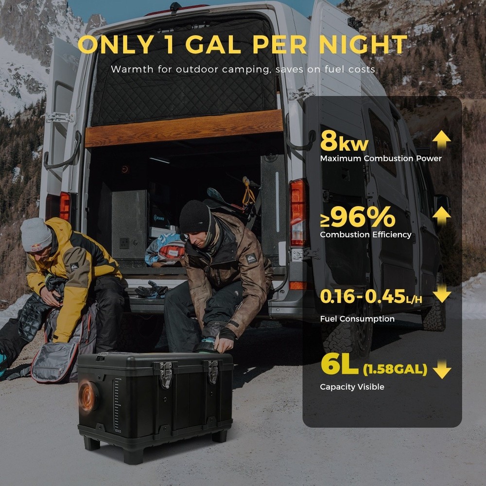 Diesel Air Heater 12V 24V 110V 8KW For Car Camper Bluetooth Toolbox Night Heater