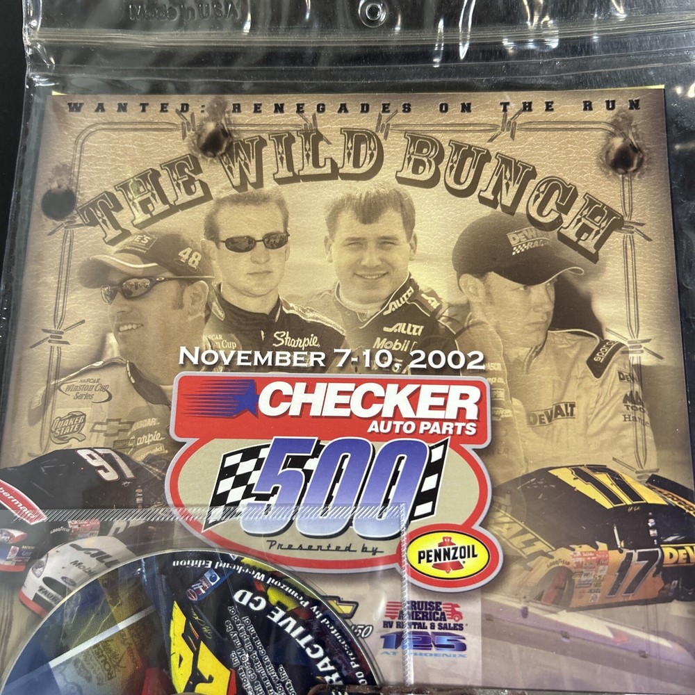 Official Program Checker 500 NASCAR Nov 2002 Interactive CD Mint Condition
