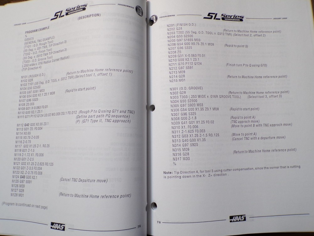 Haas SL-Lathe Training Manual 2001