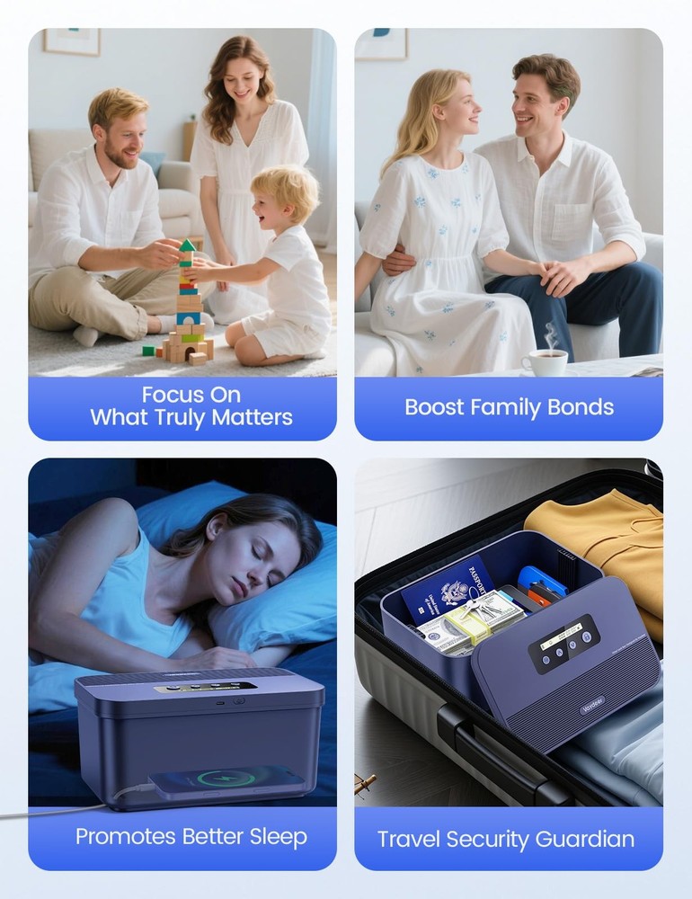 Safe Timed Lock Box, Phone Lock Box with Timer Unplug from Phones, Video Game...