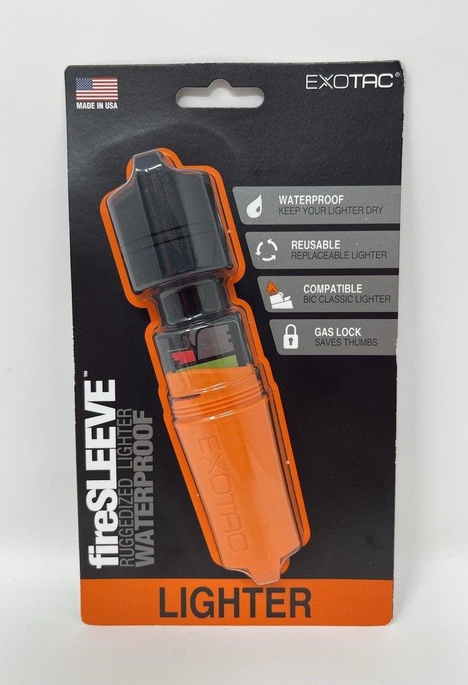 Exotac fireSLEEVE Ruggedized Waterproof Lighter Case - ORANGE
