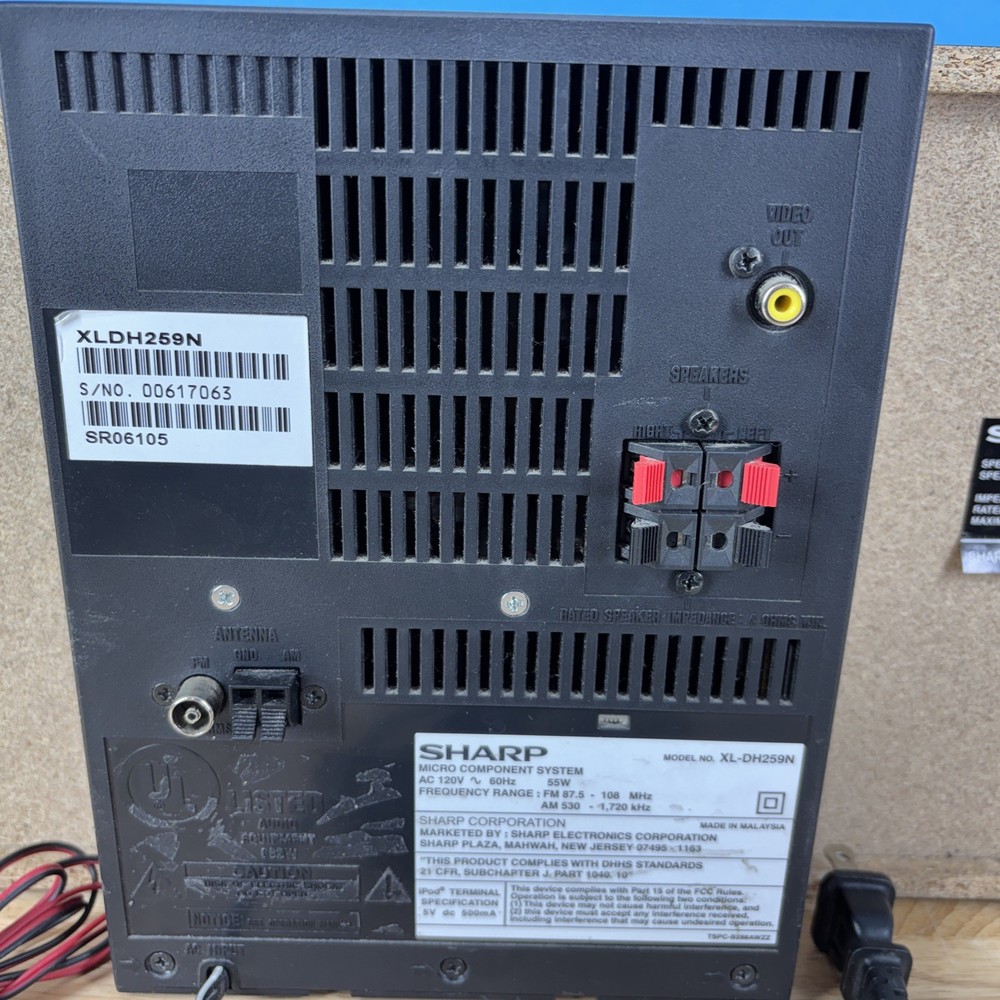 SHARP XL-DH259 Micro Component Stereo System USB/iPod/AUX (CD DOES NOT WORK)