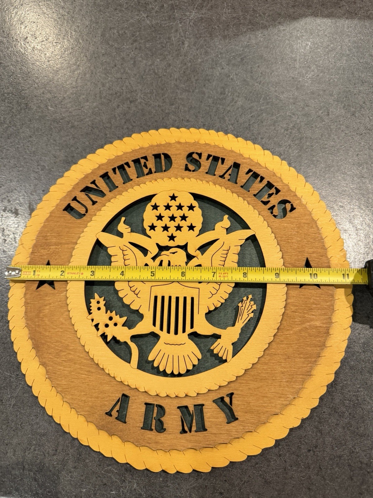 United States Army Wooden Wall Plaque Seal Laser Cut Military Decor 11”