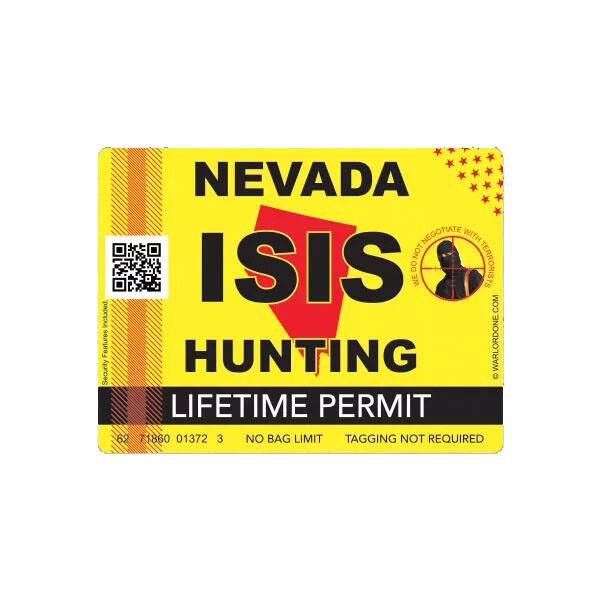 ISIS Terrorist Nevada State Hunting Permit Sticker