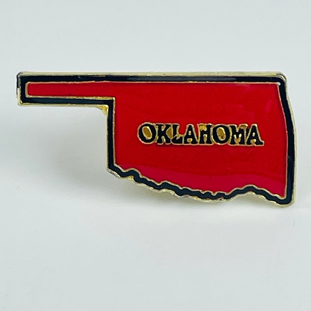 Oklahoma State Outline Pinback Button 1.5" Wide State Shape