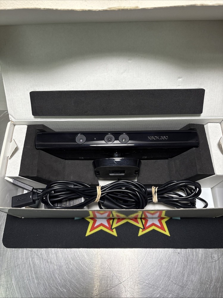 Microsoft Xbox 360 Kinect Black Motion Sensor Bar In Box