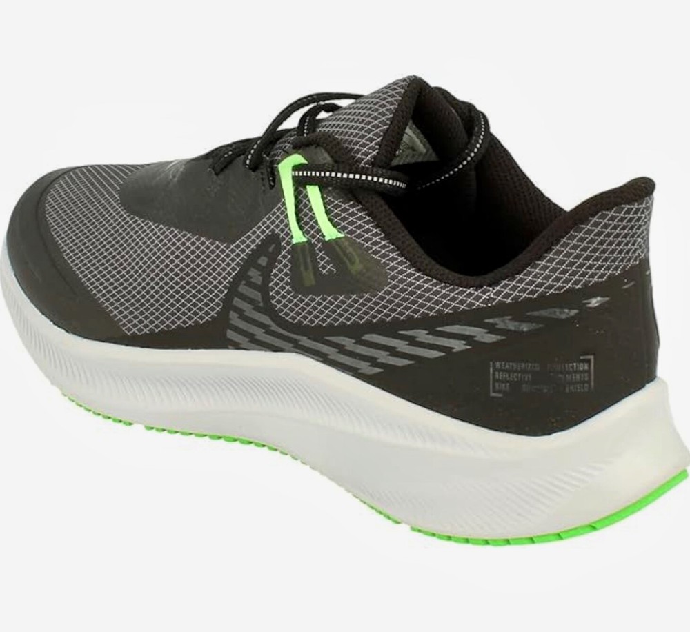 Size 9 - Nike Quest 3 Shield Black Poison Green