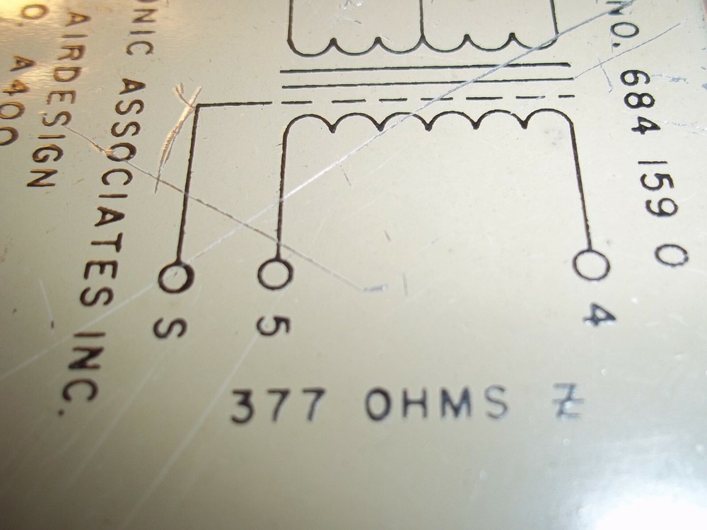 ELECTRONIC ASSOCIATES AUDIO/PULSE TRANSFORMER