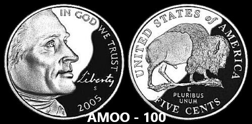 2005 S Proof Thomas Jefferson Nickel  BISON from Proof Set