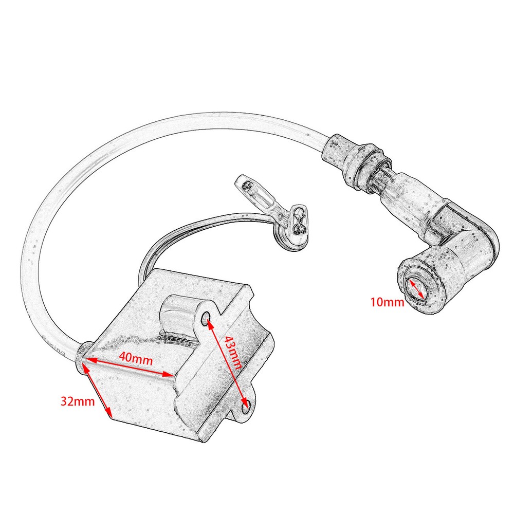 Red Light Ignition Coil For 50cc 60cc 66cc 80cc Engine Motorized Bicycle Bike