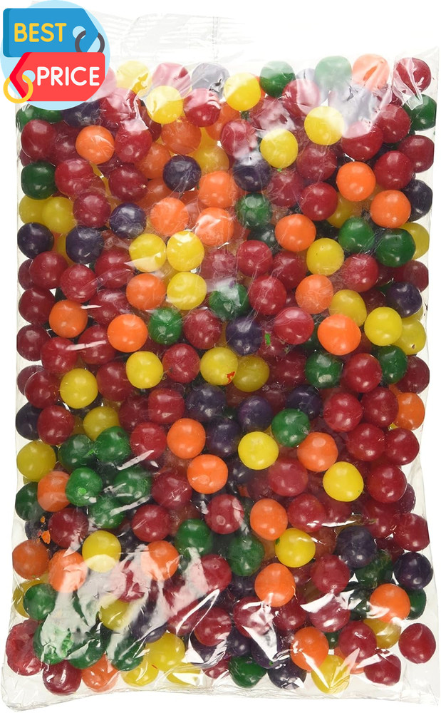 Assorted Fruit Flavored Sour Ball Mix - Bulk Chewy Candy, Sour Cherry, Lemon, Gr