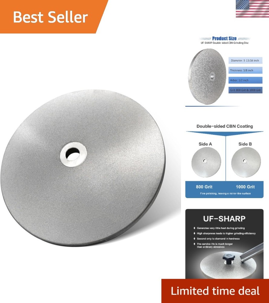 Double-Sided CBN Grinding Disk for Sharpening Woodworking Tools High Speed St...