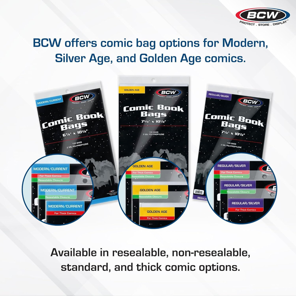 BCW Silver Comic Bags - 200 Count