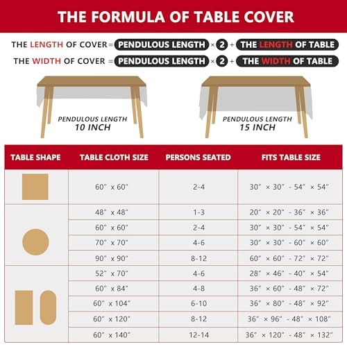 Christmas Tablecloth 60x84 Inch Rectangle, Washable 60" x 84" (Rectangular)