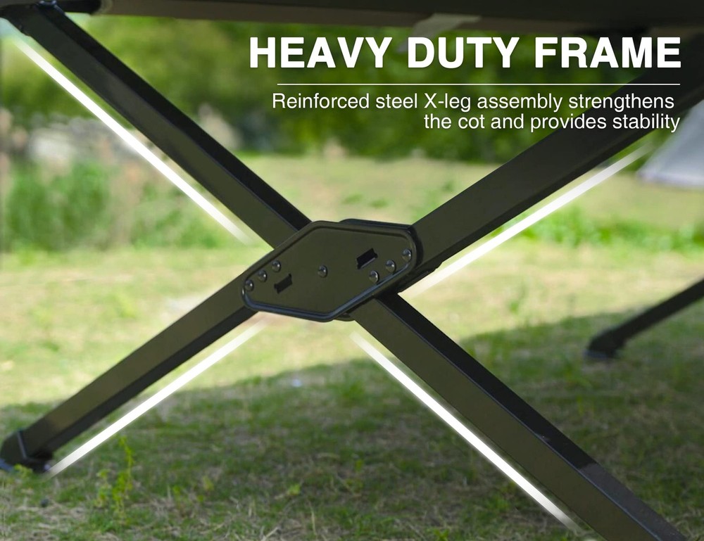 Extra Wide Camping Cot for Adults Oversized XXL Sleeping Cots Folding Cot Bed...