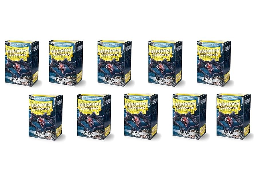 Dragon Shield Matte Black Sleeves - Standard Size - 10 Pack Display Case