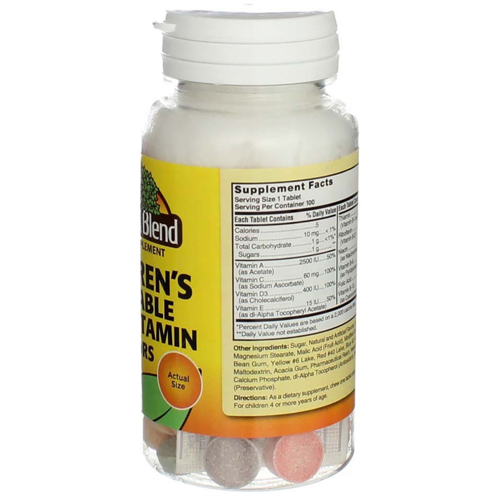 Nature's Blend Multivitamin Chewable Tablets, Assorted Flavors, 100 Ct