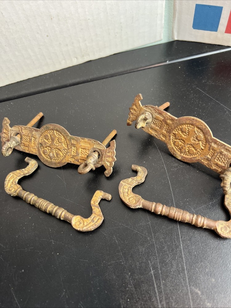Antique Lot of Salvage Hardware For Doors Cabinets Thumb Latch Knobs Pulls