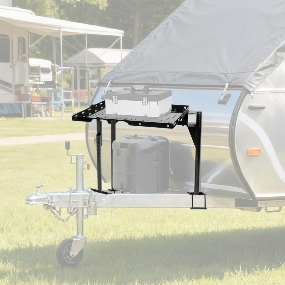 300LBS Trailer Tray Cargo Carrier Rack Travel Storage Mount RV Generator Mount