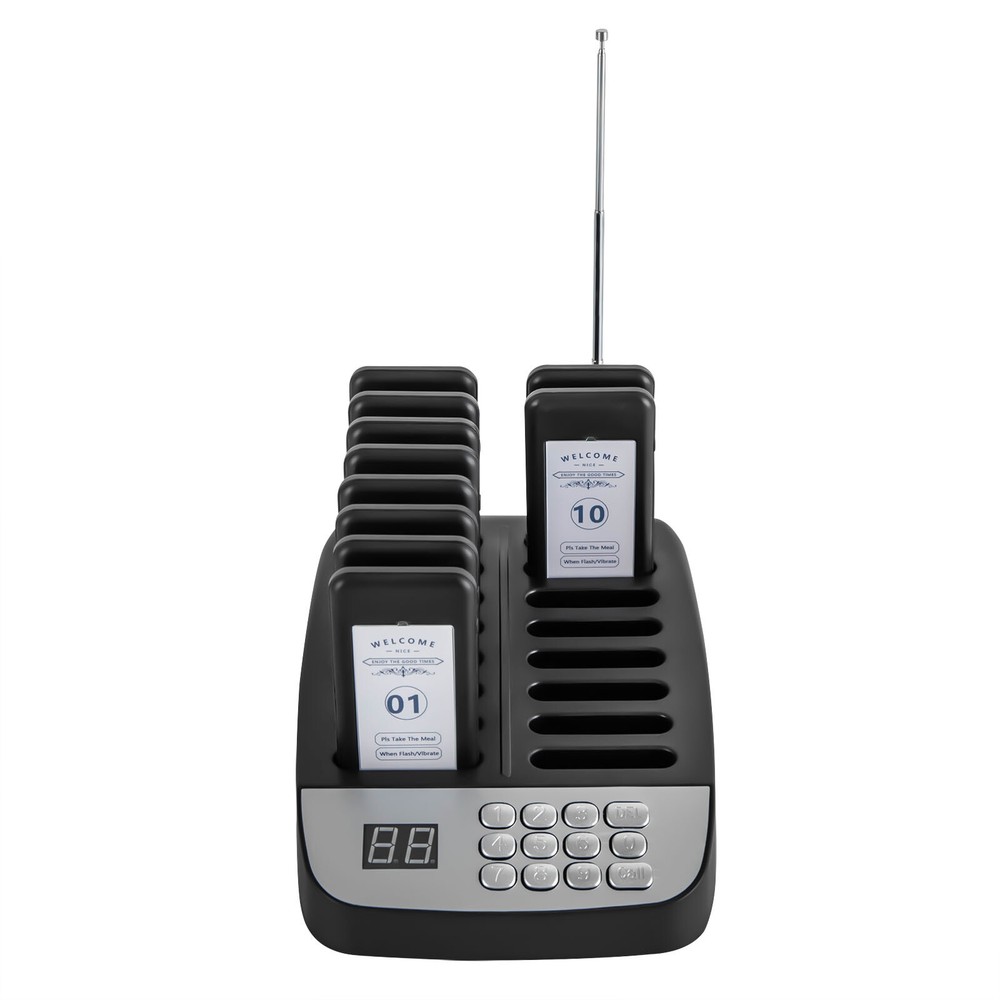 Restaurant Wire-less Pager Calling System 10Buzzer Queuing Calling Pager Waiters