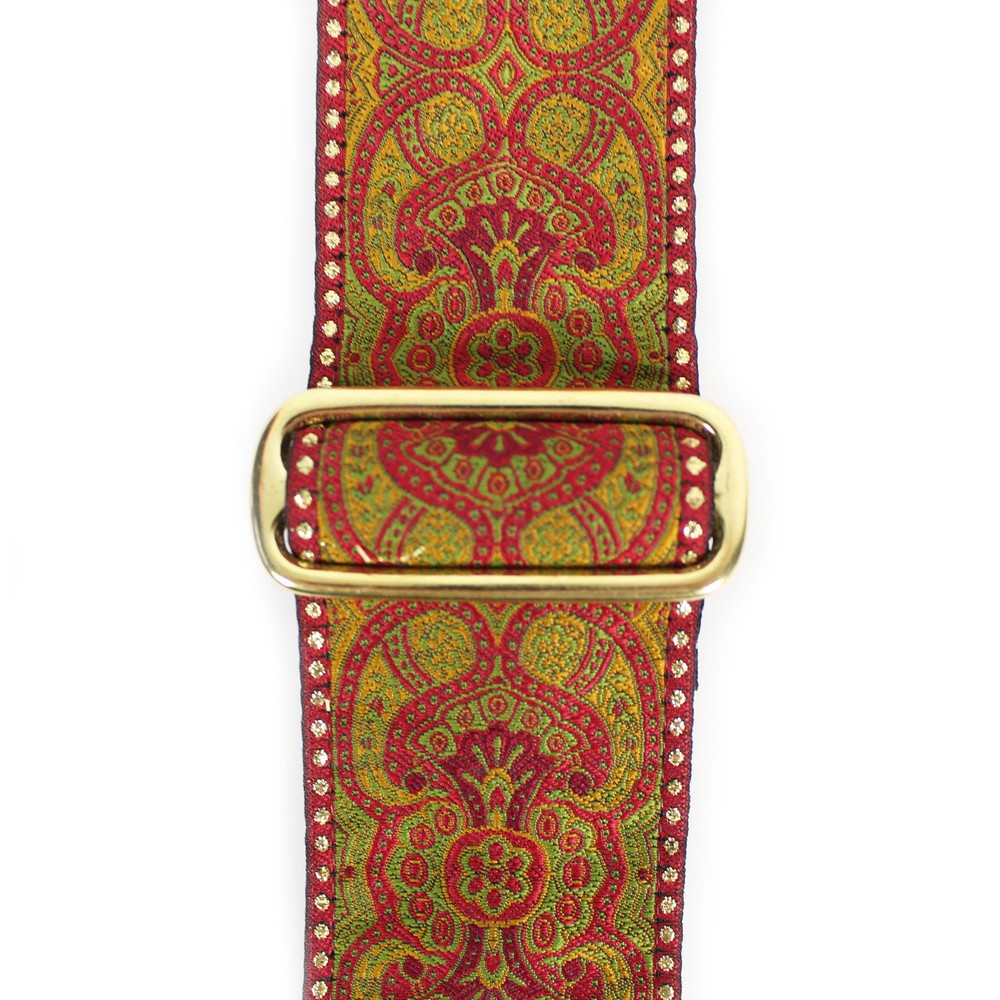 Souldier "Arabesque" Red Pattern 2" Guitar Strap with Olive Ends