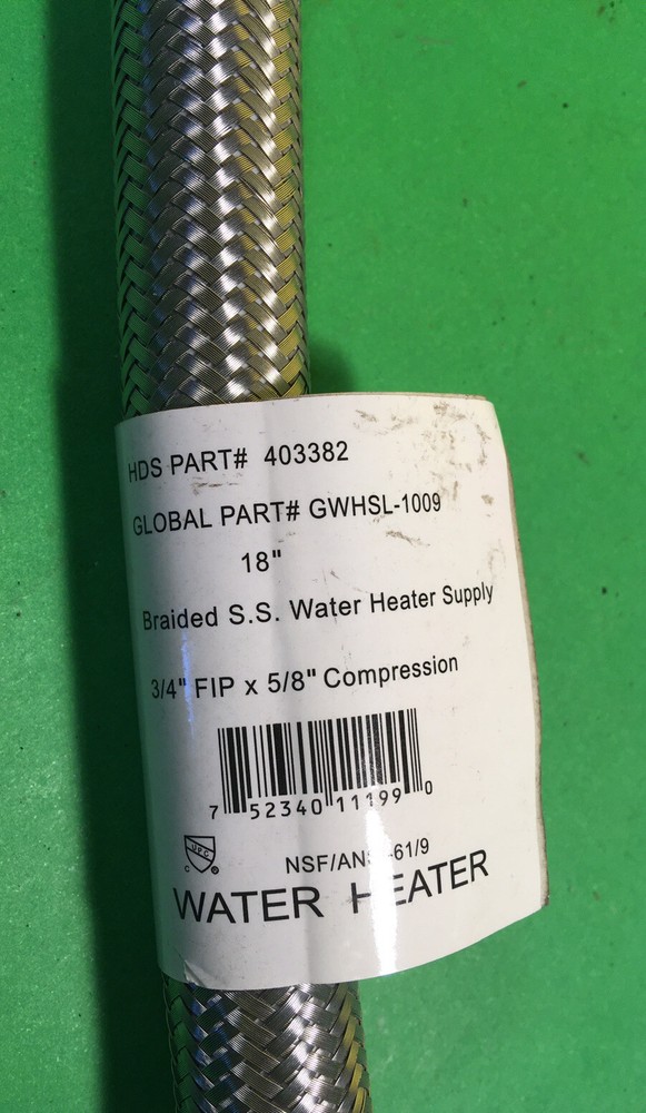 *NOS* 403382-18" BRAIDED WATER HEATER CONNECTOR-3/4X5/8-FREE SHIPPING*